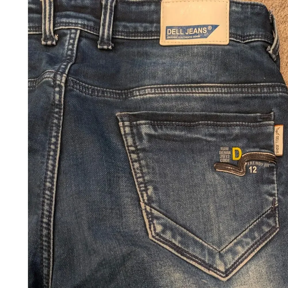 Dell Denim Men's Blue Jeans made in India Sz 34 Stragiht Leg